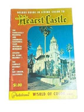 Vintage Deluxe Guide in Living Color to Magnificent Hearst Castle Plastichrome